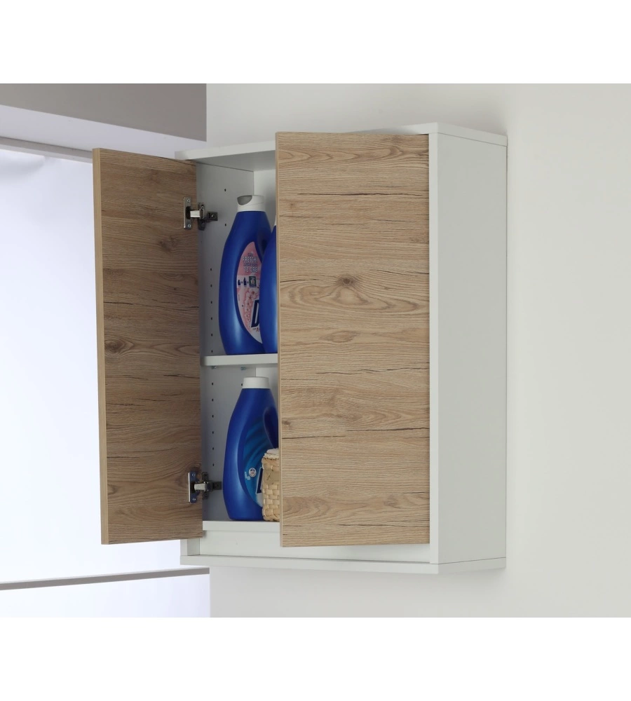 Pensile bagno bianco rovere, 60x24x80 cm